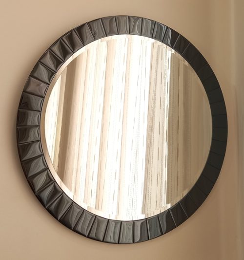 آینه گرد کد 12-76 استیل مشکی