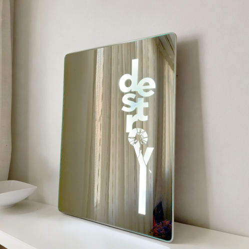 آینه چراغدار طرح destroy نور سفید
