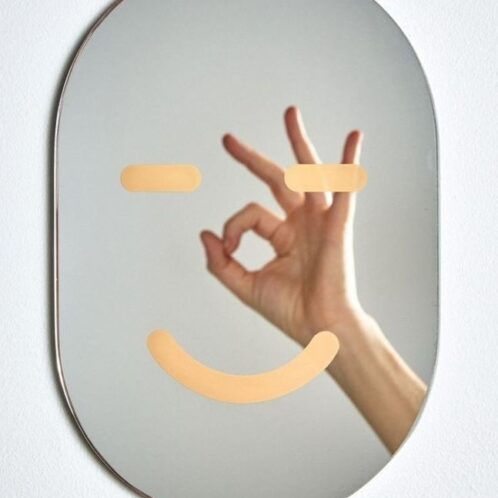 آینه بیضی مدل Happy face